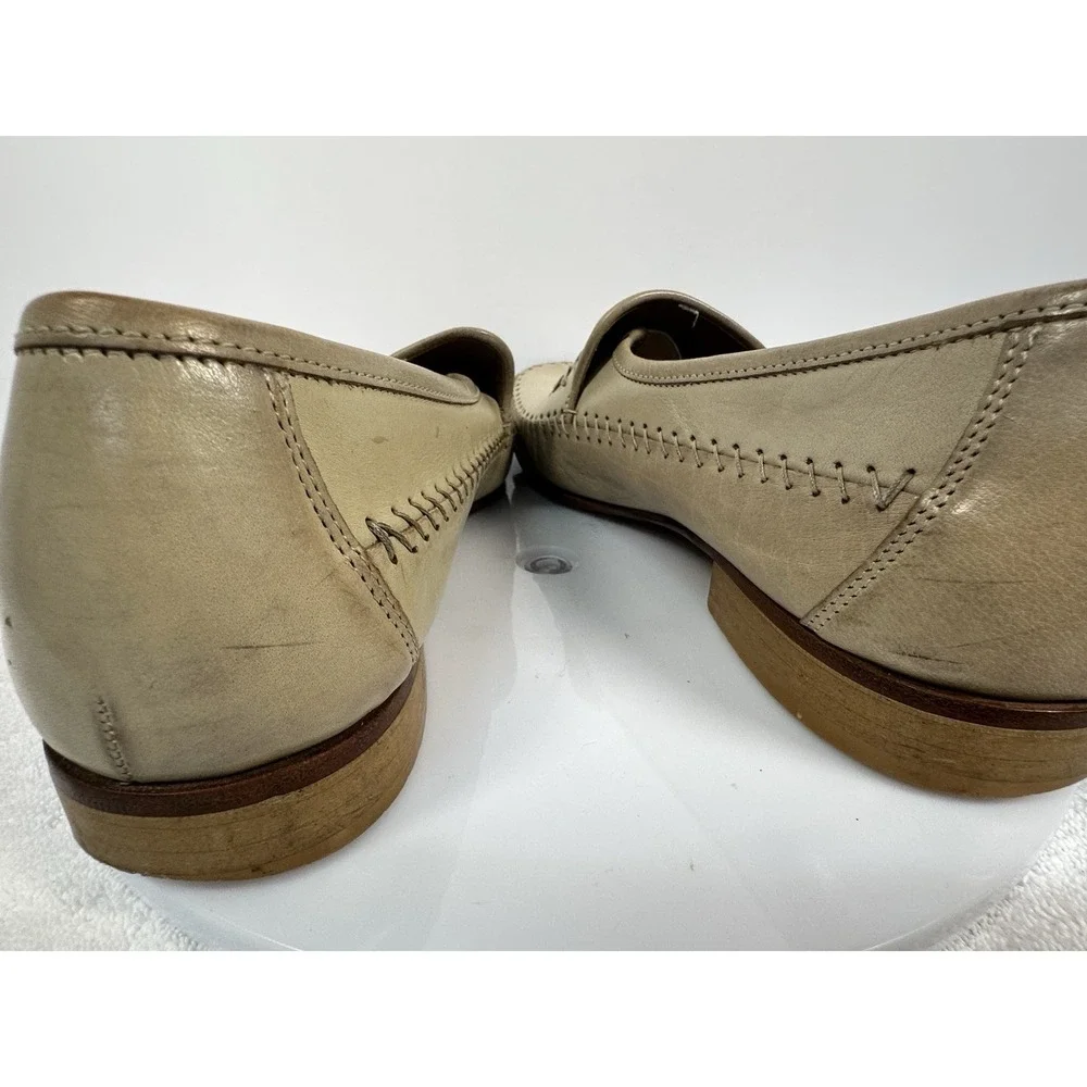 FLORSHEIM MEN'S TAN‎ WOVEN BRAIDED LEATHER LOAFERS SIZE 10.5D Vintage